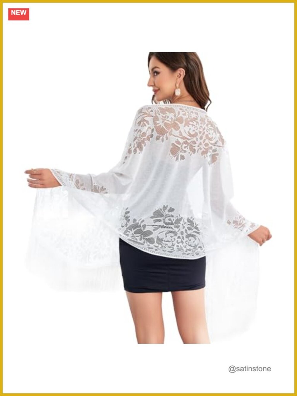 Lace Cashmere Floral Scarf Shawl with Tassels for Wedding & Evening Dresses